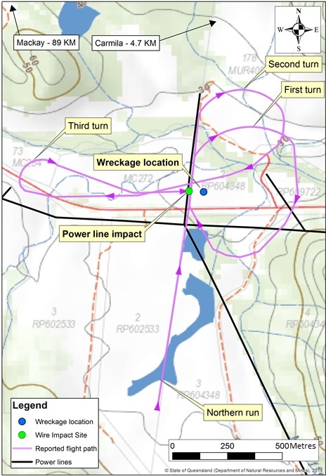 Figure 1: WHU’s flight path, as reported by witnesses