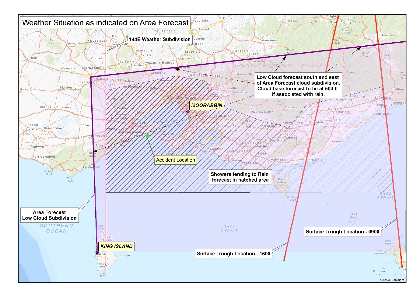 Figure 3: Pictorial representation of the Area 30/32 forecast valid from 0900 on 29 January 2016