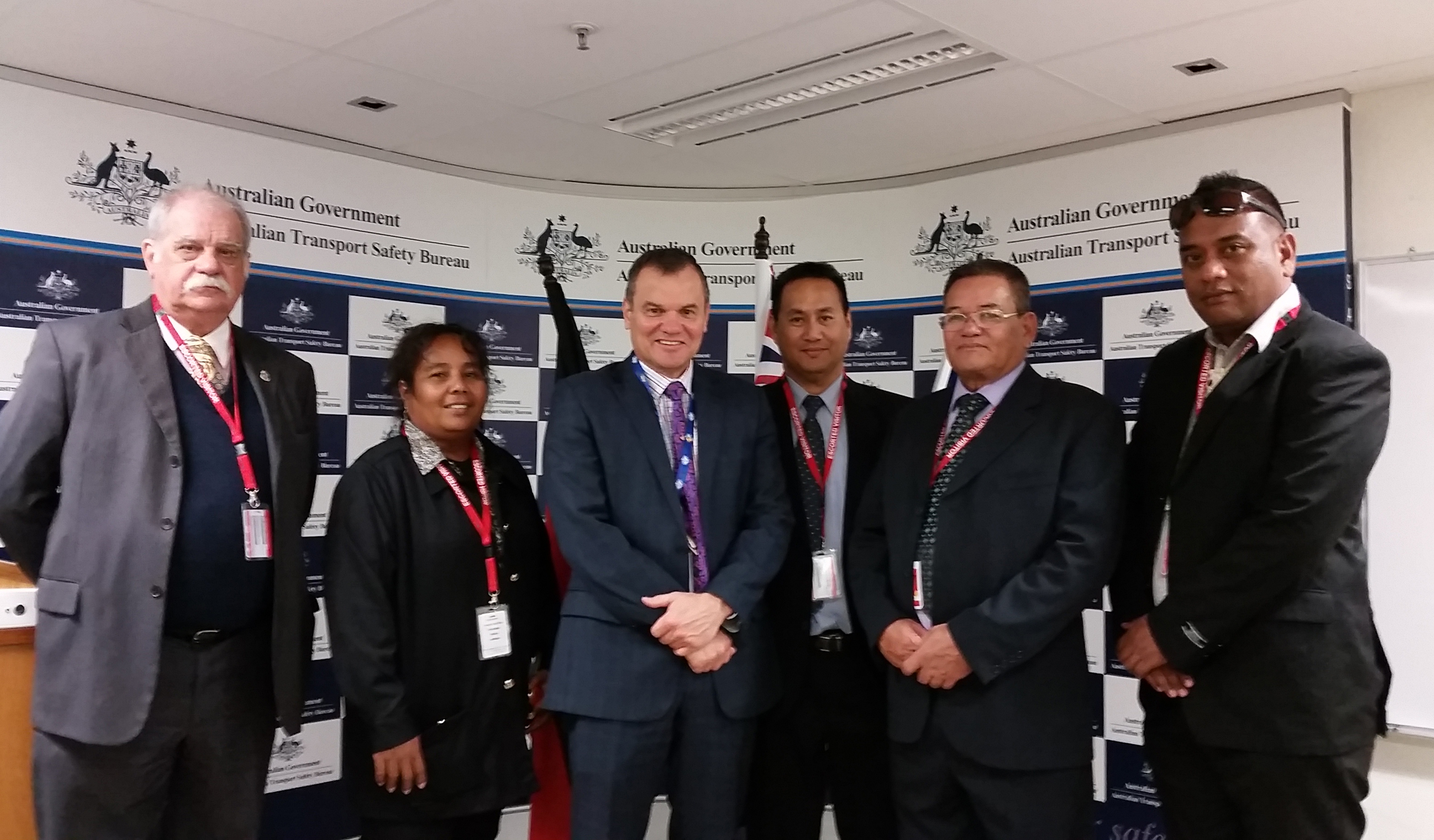 The members of the delegation were the Honourable Willie Tokataake, Minister for Information, Communication, Transport and Tourism Development, Permanent Secretary Dr Teatao Tiira, the Director of Civil Aviation Ms Aako Teikake, the CEO of Air Kiribati Limited, Mr Tarataake Teanaki, and Aviation Advisor Mr Mike Gahan.