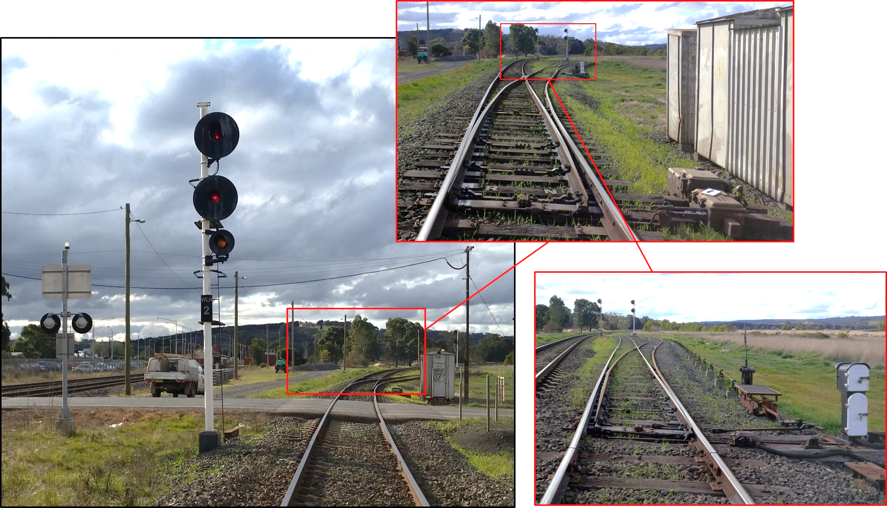 Figure 4: Approaching WLN 2 signal and 3 points into Wallan Loop road.