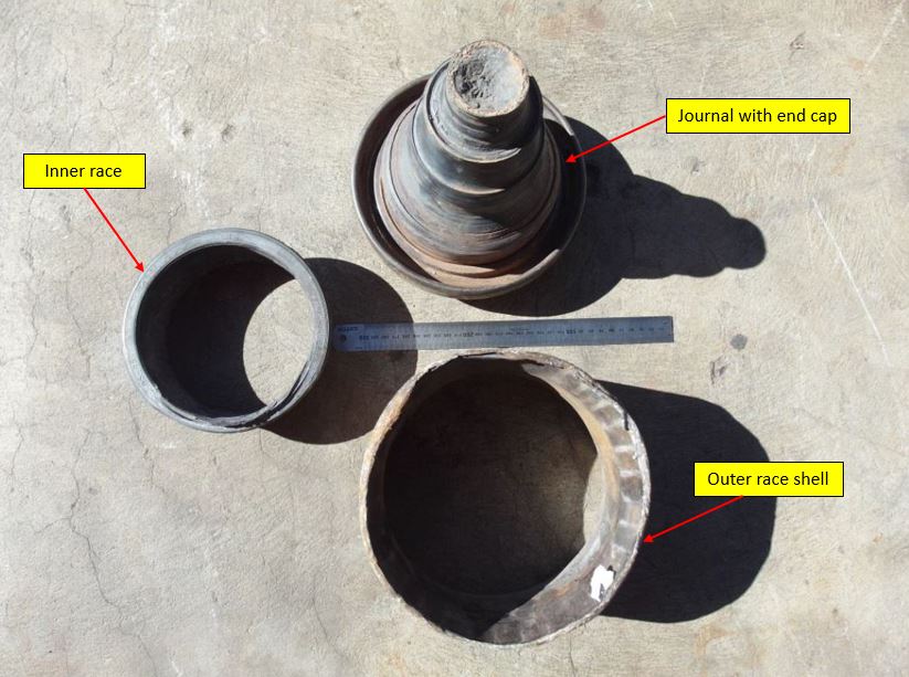 Figure 6: Recovered components of failed bearing