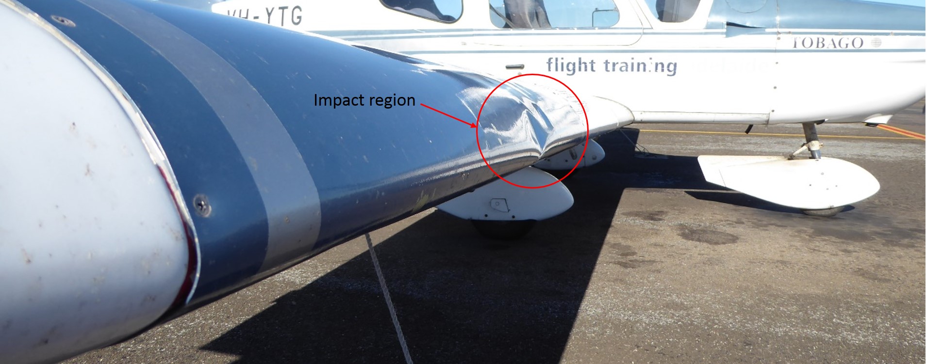 Figure 1: VH-YTG showing damage