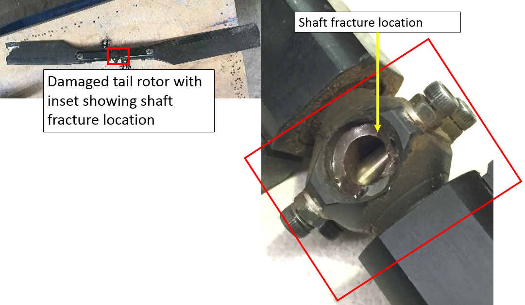 Figure 3: Tail rotor showing fracture location