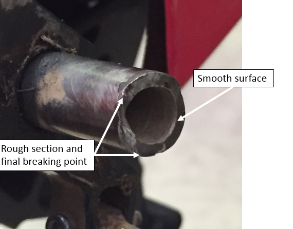 Figure 4: Fractured tail rotor shaft