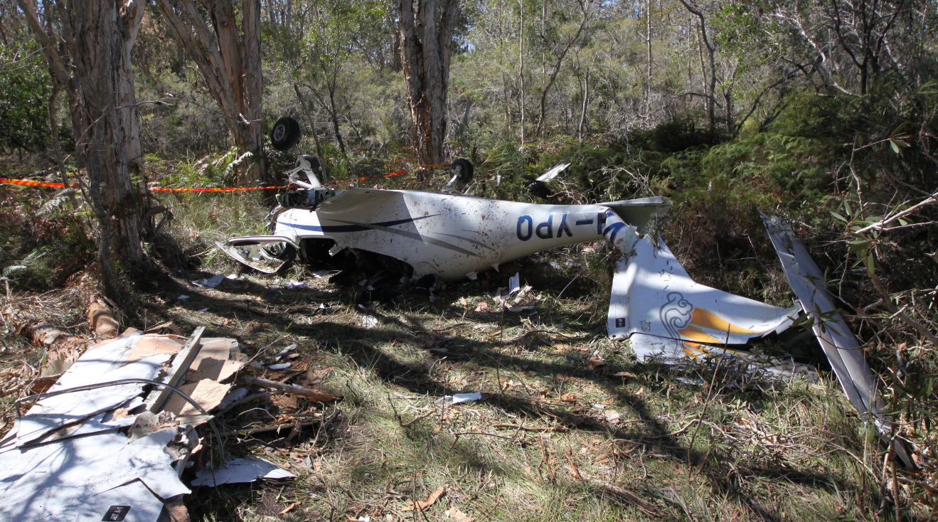 Figure 2: Wreckage of VH-YPQ, which was partially disturbed during the rescue