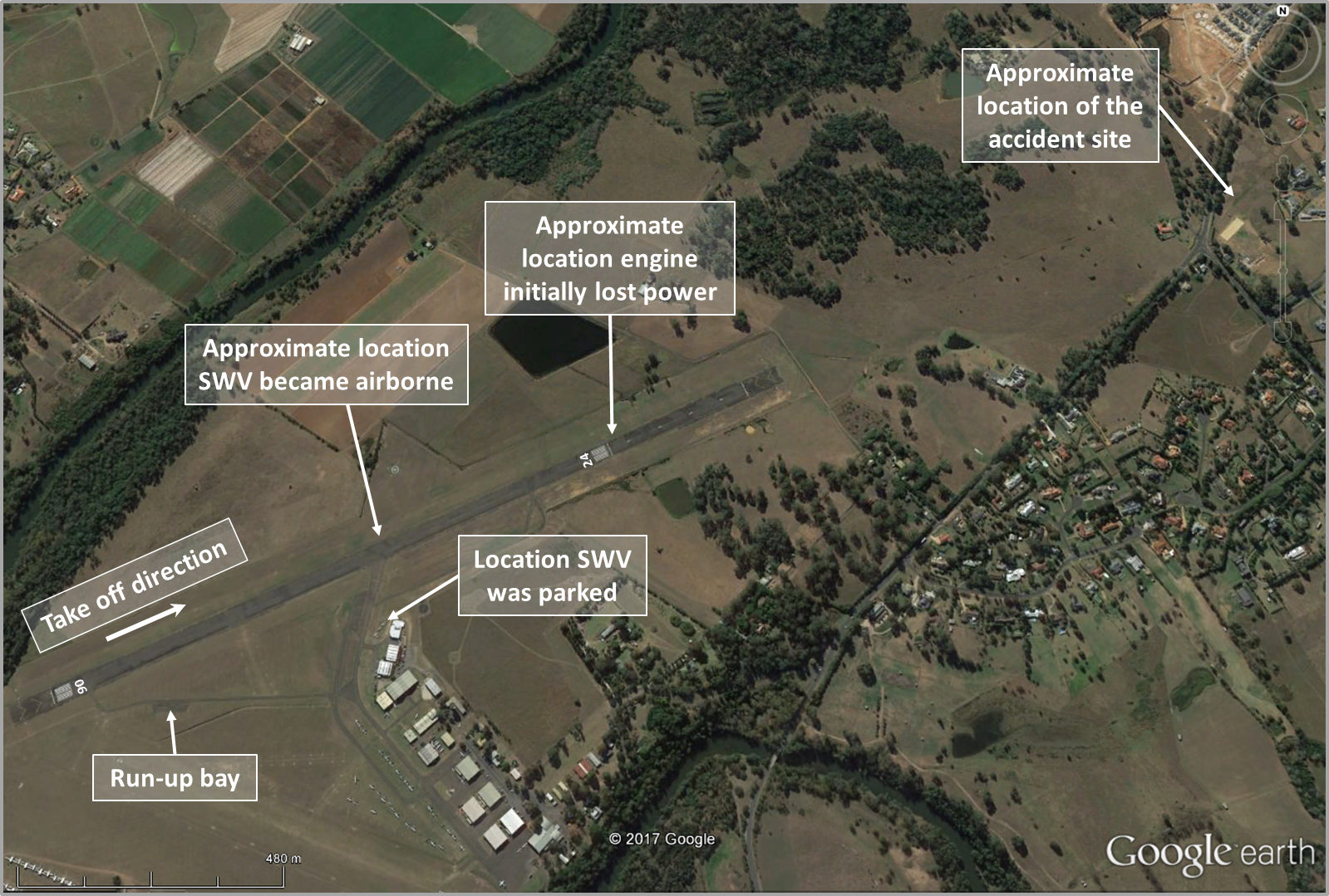 Figure 1: Aerial view of Camden Airport