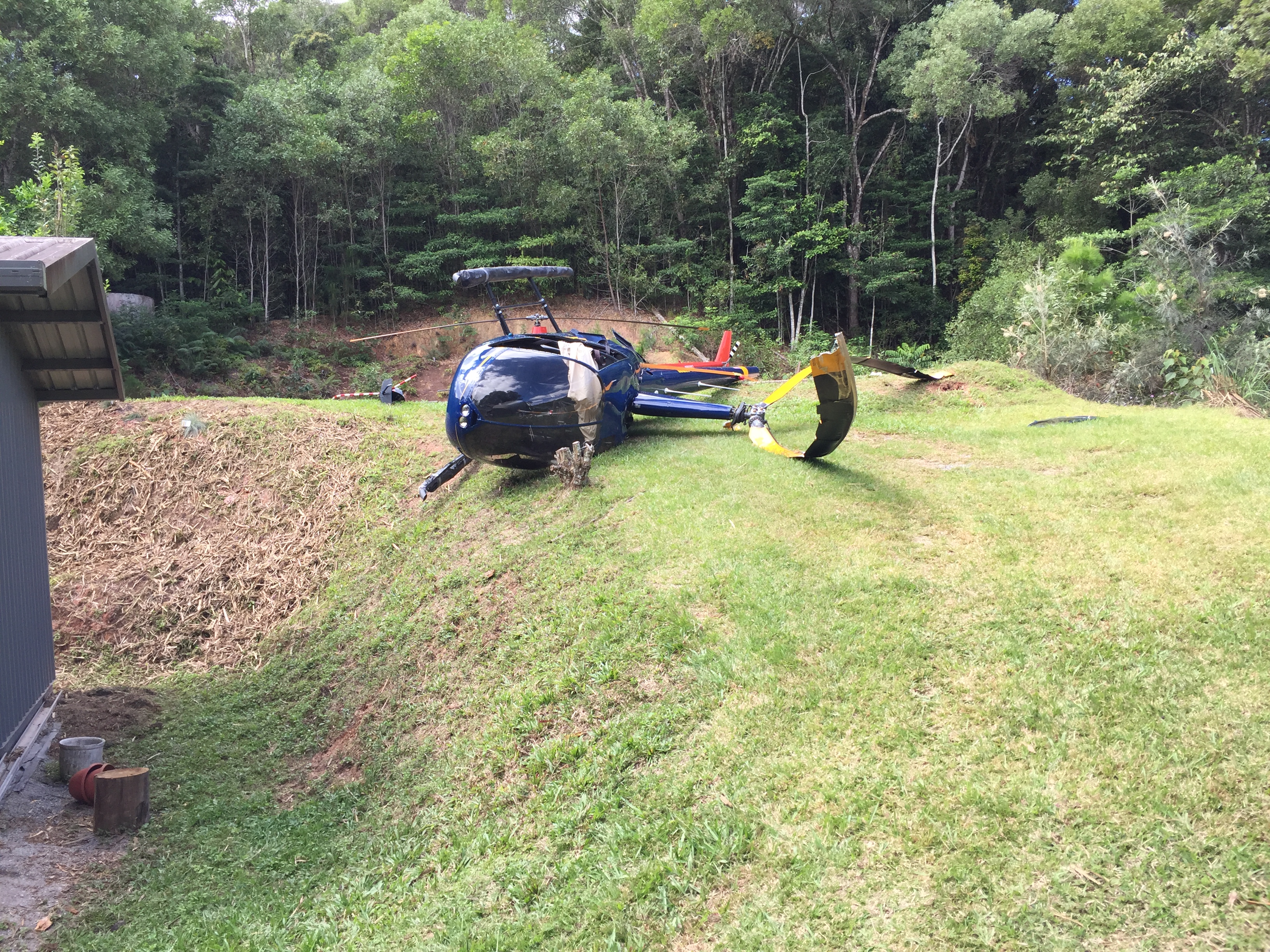 Figure 1: Accident site showing damage to VH-HBV. Source: CASA