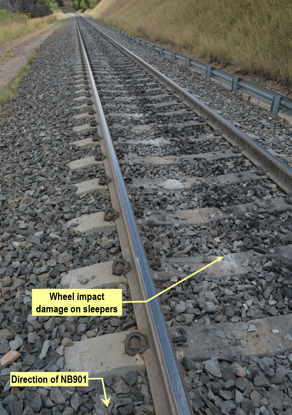 Figure 8: Wheel impact damage on track. Source: ATSB