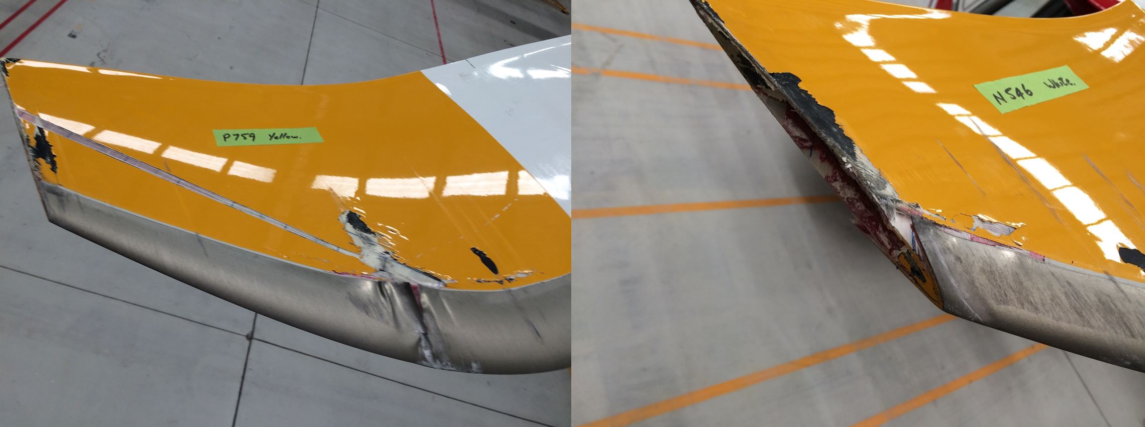 Figure 1: Damage to main rotor blades. Source: Owner