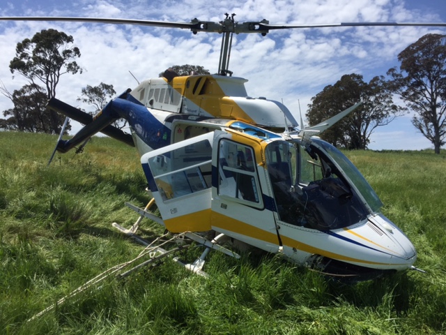 Figure 1: Accident site showing damage to VH-CHO. Source: Aircraft operator