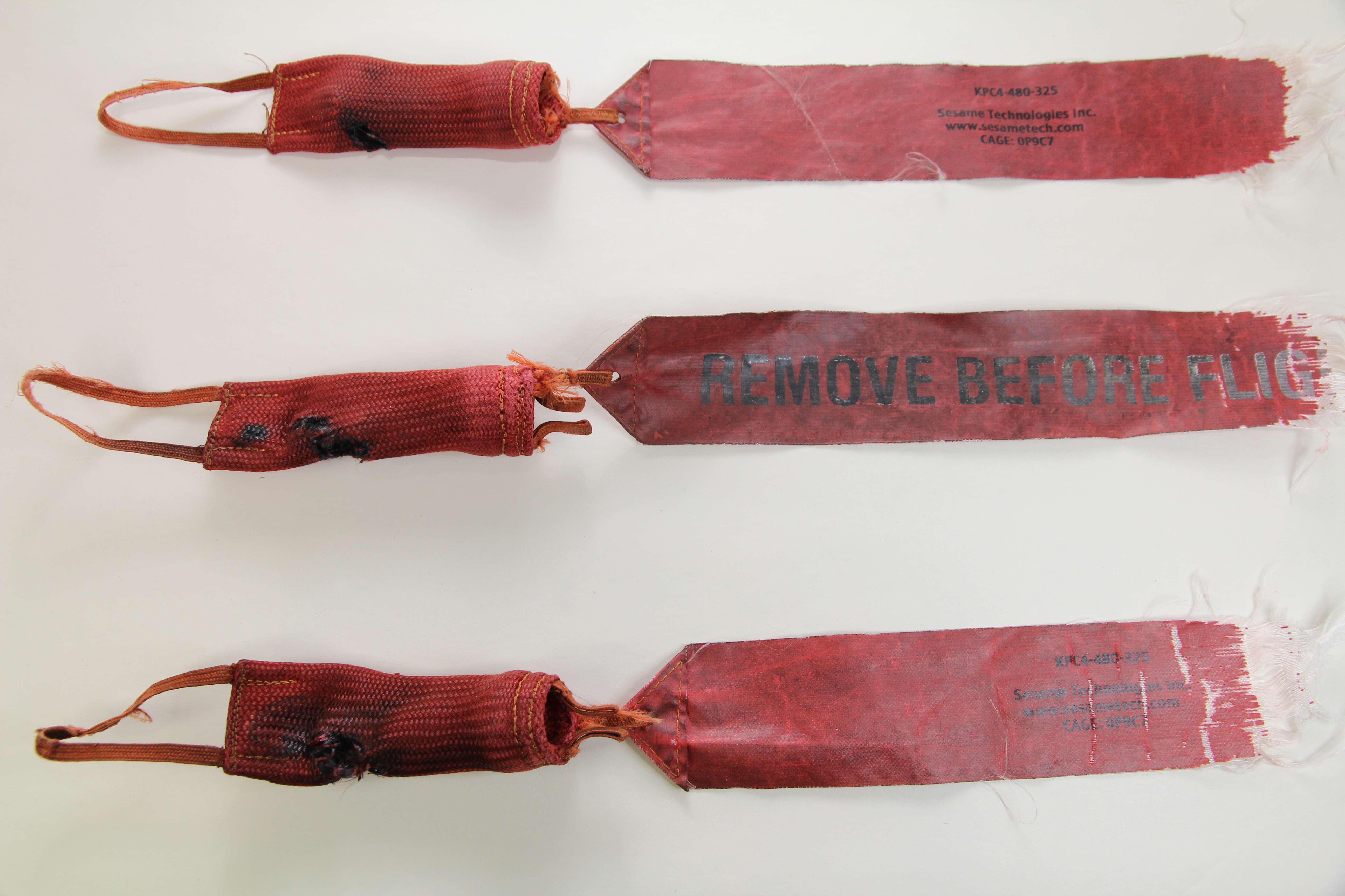 Figure 4: Pitot probe covers removed from 9M-MTK after the incident flight. Source: ATSB