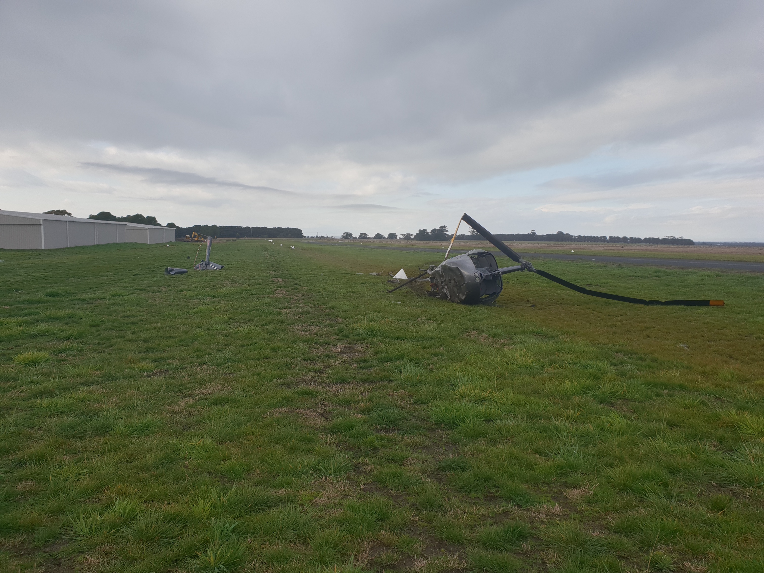 Figure 1: R44 wreckage at Lethbridge Airport