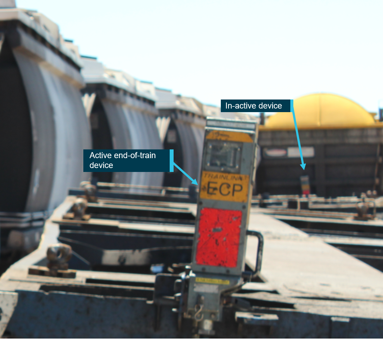 Figure 3: End-of train marker devices located on train 9221. Source: Queensland Rail annotated by ATSB