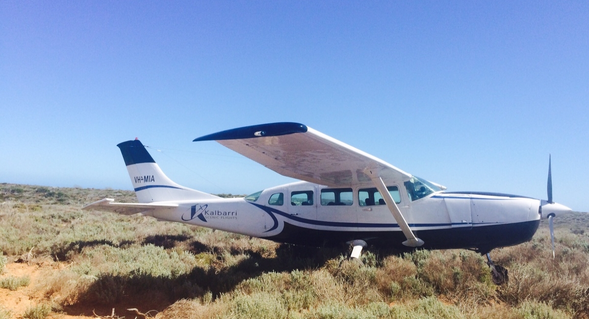 Figure 1: VH-MIA after runway excursion. Source: Sue McAuliffe