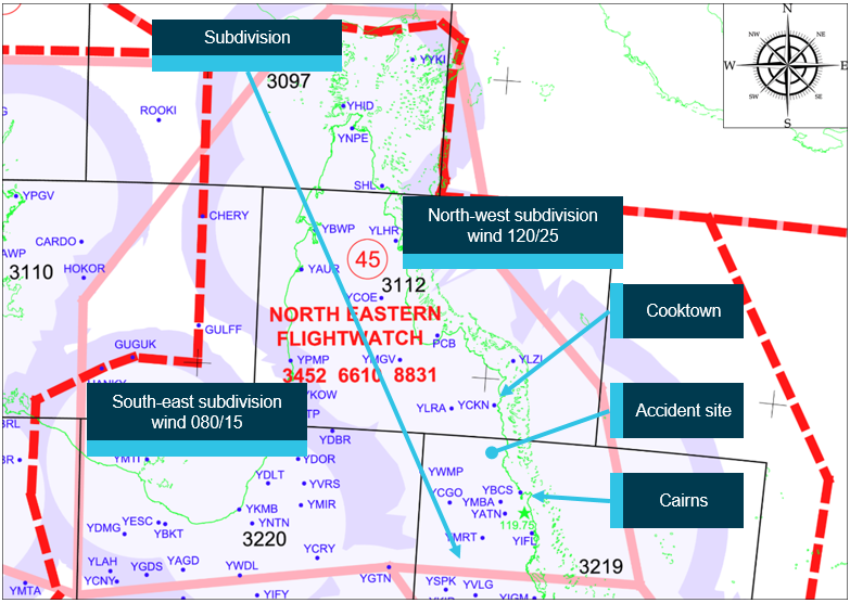 Source: Airservices Australia, annotated by ATSB. Source: Airservices Australia, annotated by ATSB