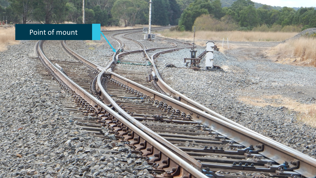 Figure 5: The southern entry from the mainline into Wallan Loop and the cripple track. Source:  Chief Investigator, Transport Safety (Vic)