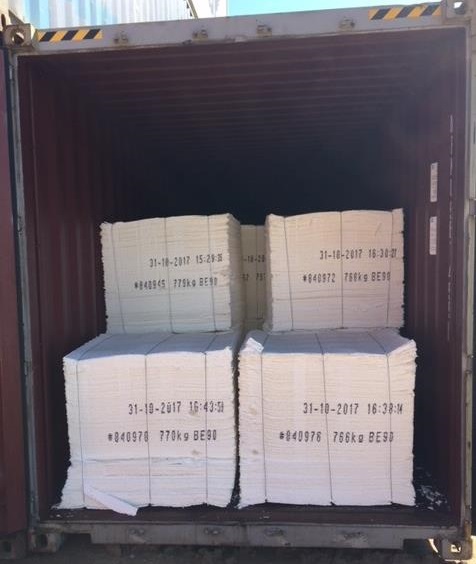 Figure 13: Paper bundles loaded in the 40-foot container. Source: Qube Logistics