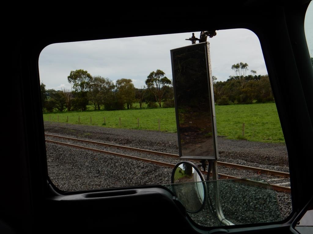 Figure 14: The restricted view along the track with the truck stopped 10 m from the track