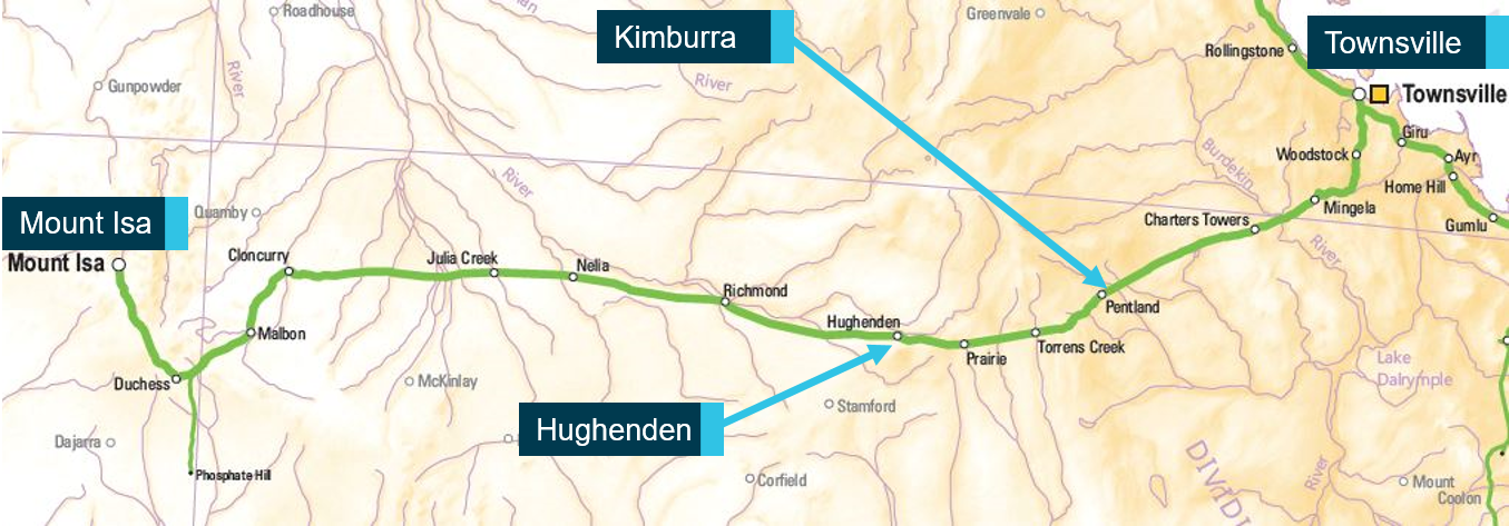 Figure 1: Derailment location. Source: Geoscience Australia, annotated by ATSB.