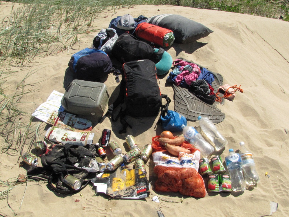 Figure 16: Some of the contents from VH-WTQ’s baggage compartment at the accident site. Source: ATSB.