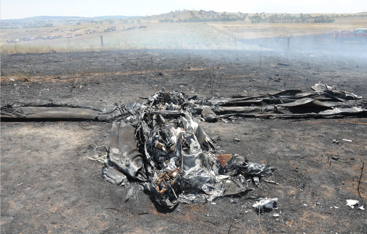 Figure 11: Wreckage of VH-GOA. Source: NSW Police