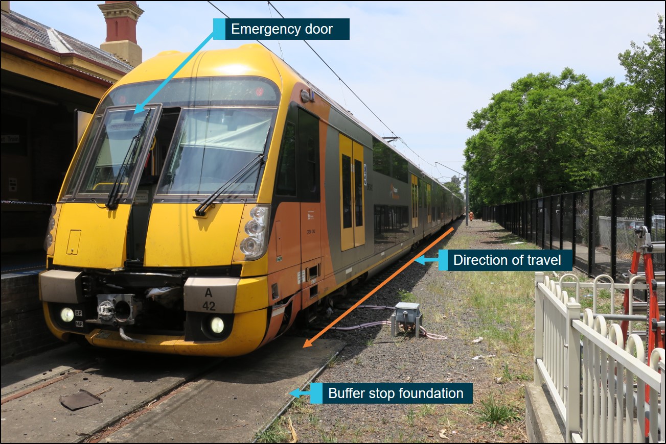 Figure 6: A42 at Richmond Station post-collision. Source: ATSB