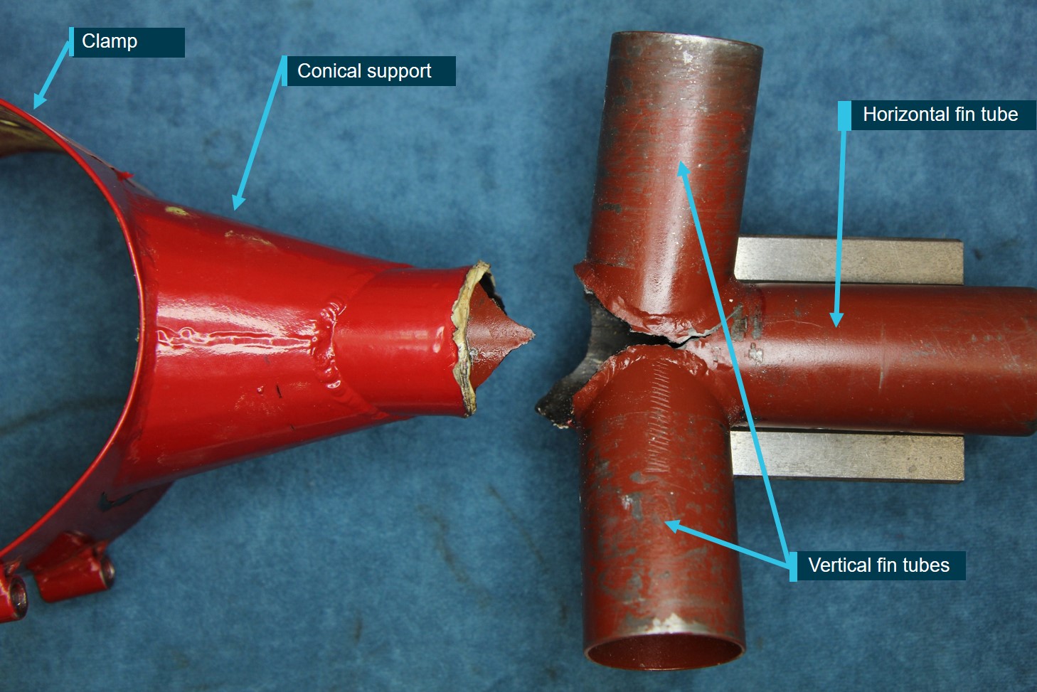 Figure 5: Location of the stabiliser failure following removal of the fins.<br />
Source:  ATSB