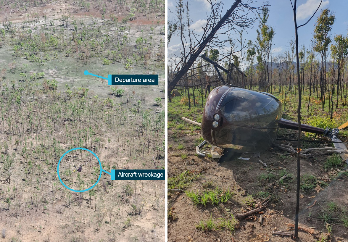 Figure 1: Area of operations and wreckage. Source: Operator