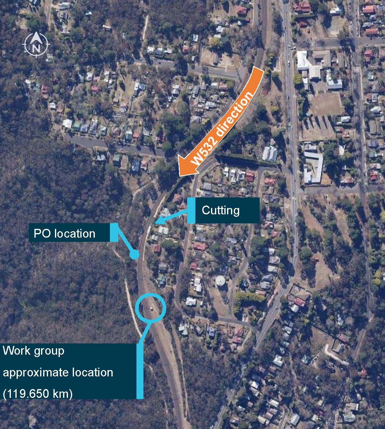 Figure 2: Location detail.<br />
Source: Sydney Trains, annotated by the ATSB