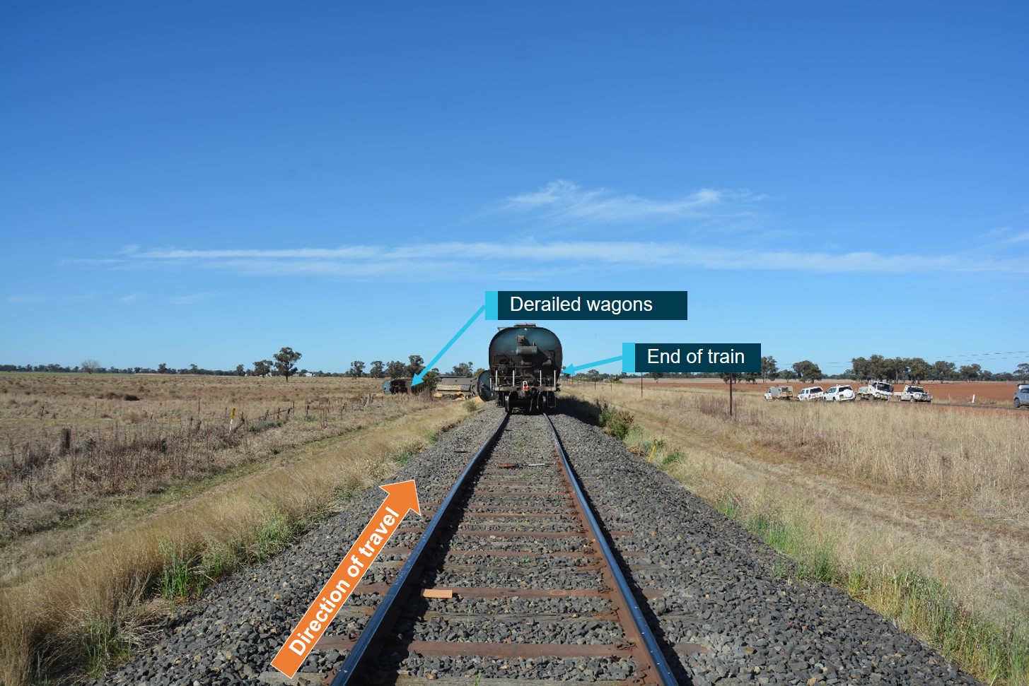 Figure 3: View to derailment site.<br />
Source: ATSB