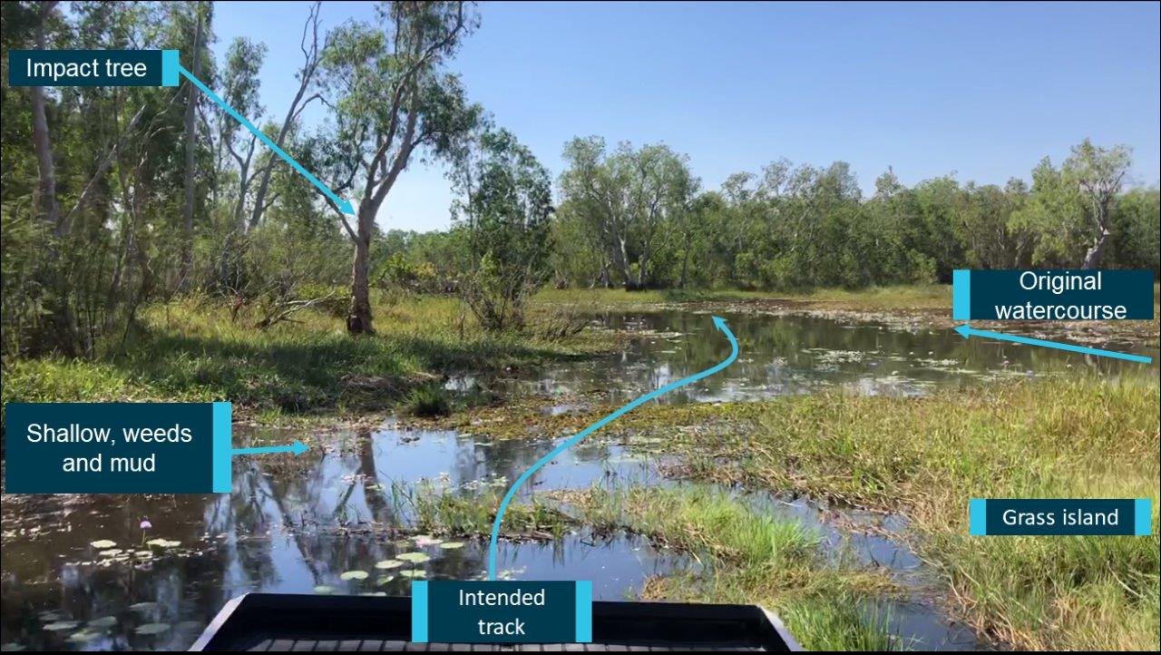 Figure 2: Location of the collision.<br />
Source: Outback Floatplane Adventures; annotated by the ATSB