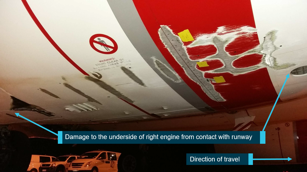 Figure 1: VH-YIW No. 2 engine nacelle.<br />
Source:  Operator’s investigation report, annotated by the ATSB.