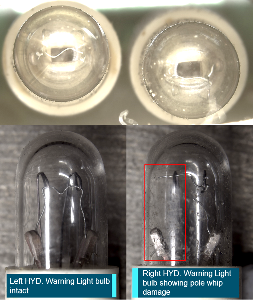 Figure 13: HYD. Warning Light bulbs.<br />
Source: ATSB