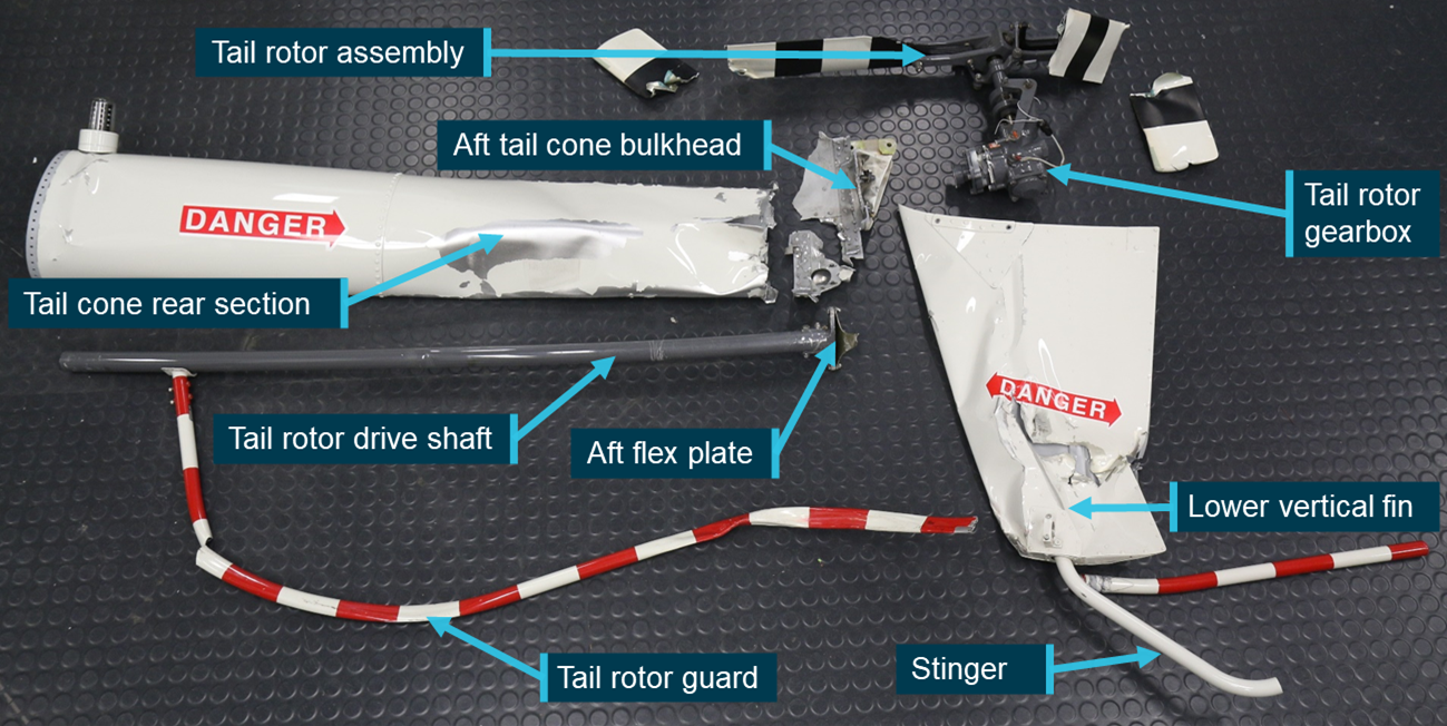 Figure 3: Major components recovered for examination.<br />
Source: ATSB