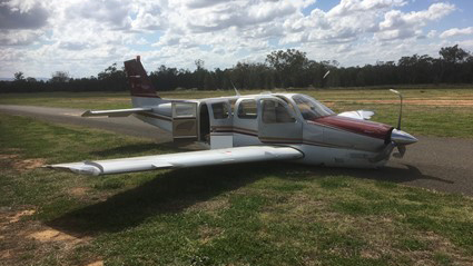 Wheels-up landing involving a Beechcraft G36, Lake Keepit, NSW