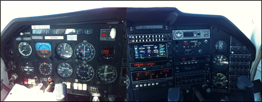 Composite image of the instrument panel