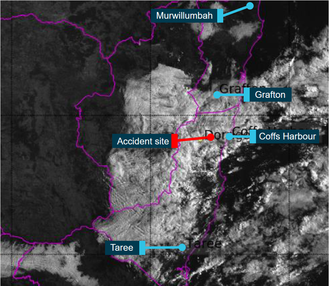 Meteorological satellite image extract for 0730 on 20 September 2019