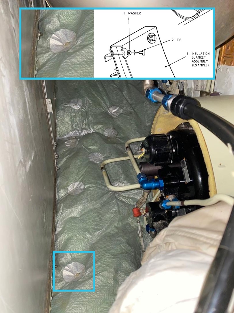 Figure 6: Typical insulation blanket installation using the plastic ties