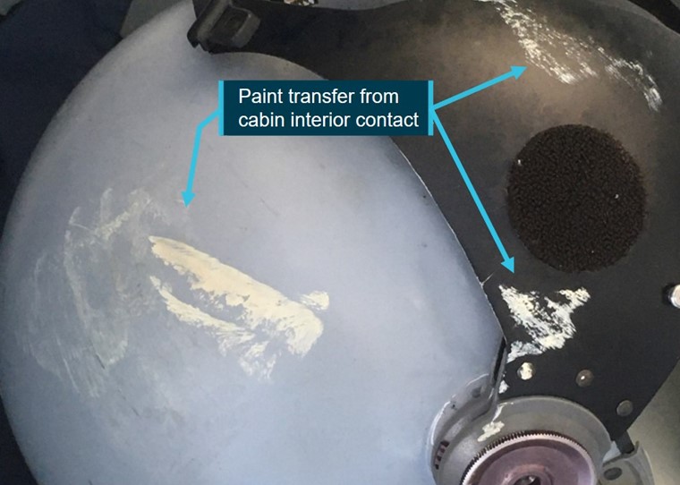 Image showing paint transfer from cabin interior contact