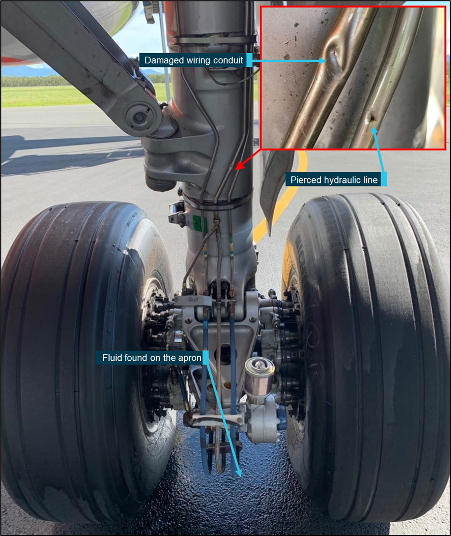 Main landing gear damage