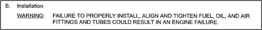 Figure 5: PTG installation warning