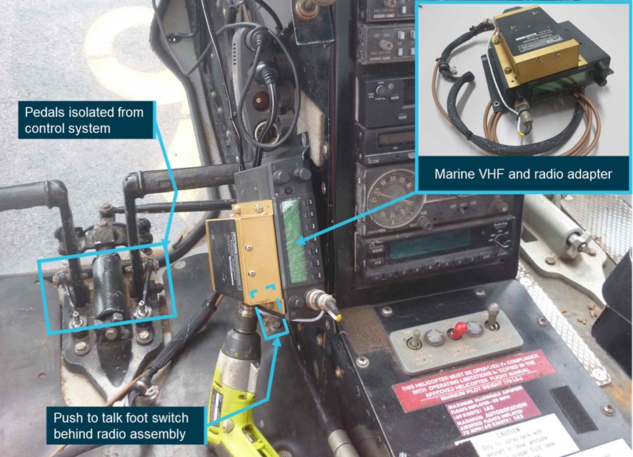 Figure 11: Exemplar radio installation showing approximate position in footwell