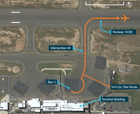 Overview of VH-LQJ taxi routing