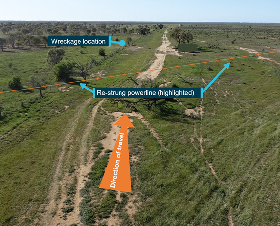 Figure 2: Drone image of accident location, taken at 1028 on 4 August 2020