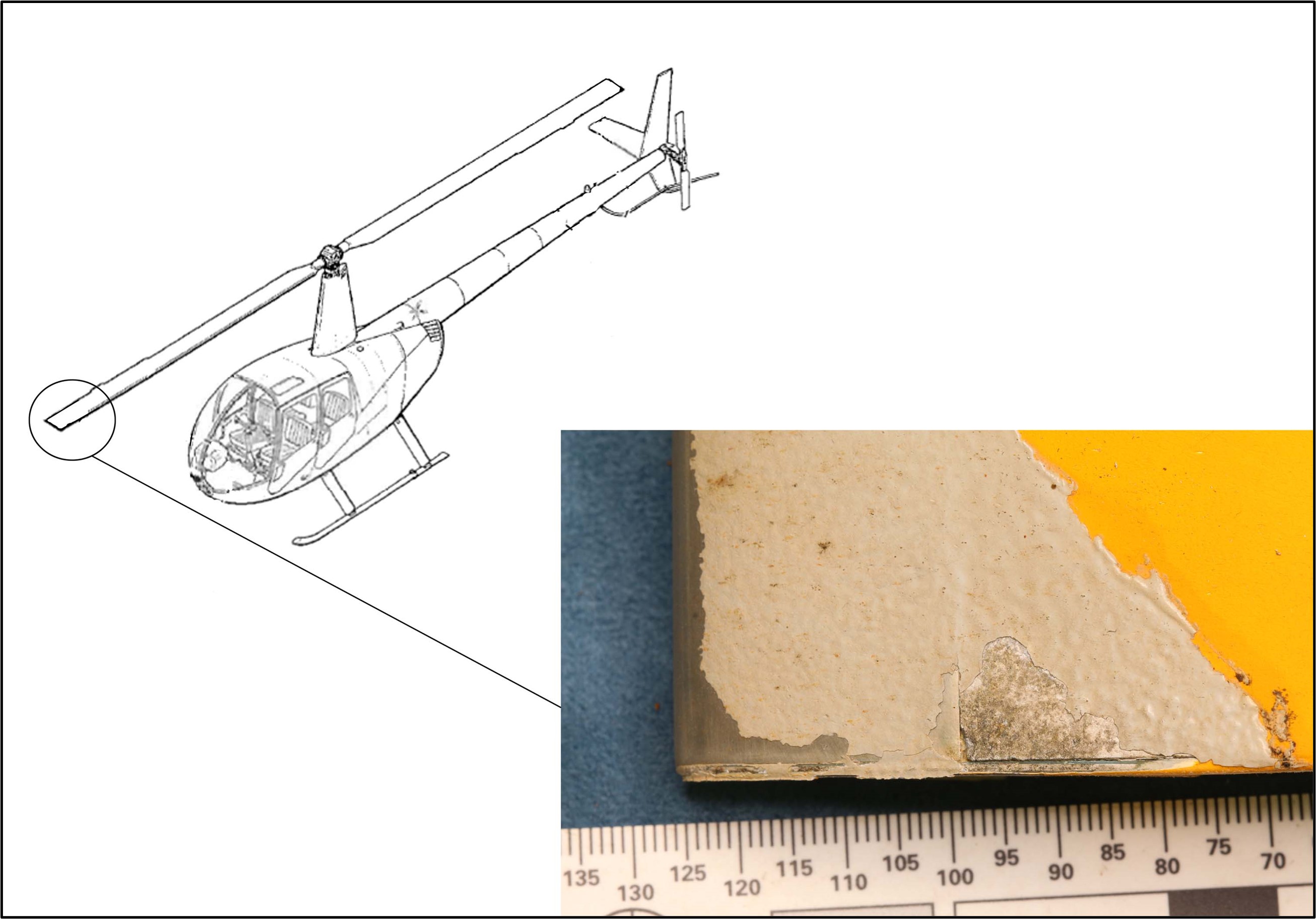 Main rotor blade tip corrosion damage