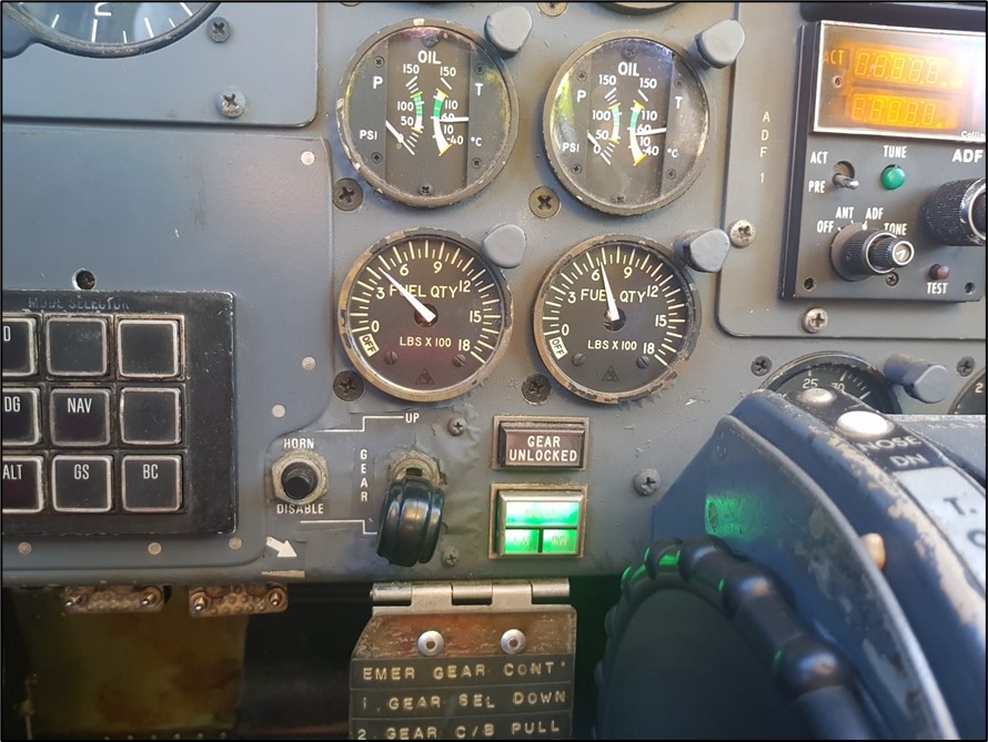 Fuel gauges after forced landing