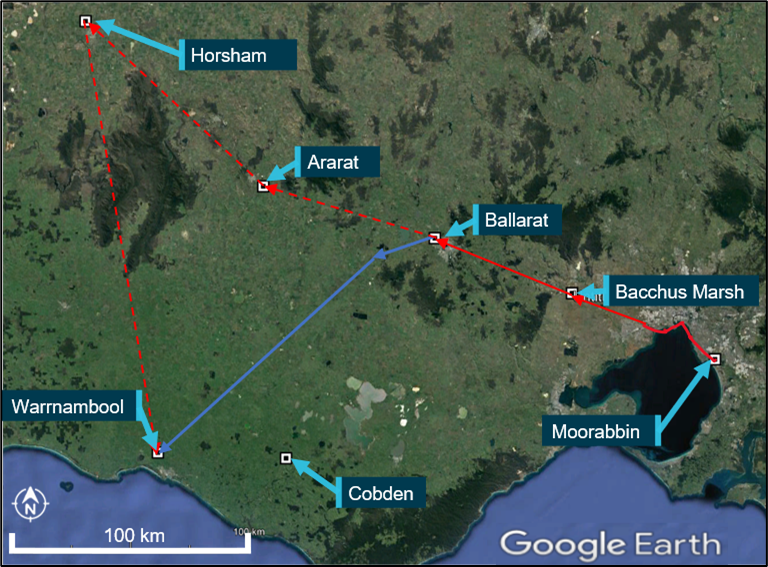 Flight planned track and diversion