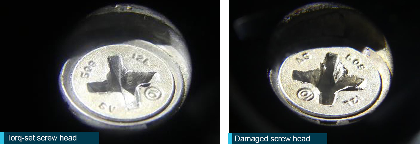 Figure 4: Interstage screw heads