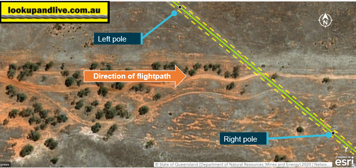 Figure 13: Power poles either side of flight path