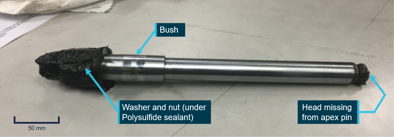 Figure 2: Apex pin as recovered from taxiway